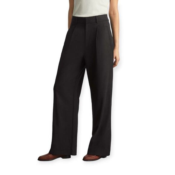 NWT Everlane The Way-High Drape Pant SIZE 8S 8P Petite Black High Rise NEW - Picture 1 of 11